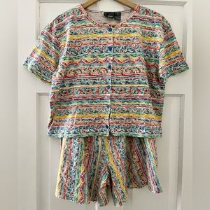 Vintage cotton Liz wear 2 piece set 90s fashion